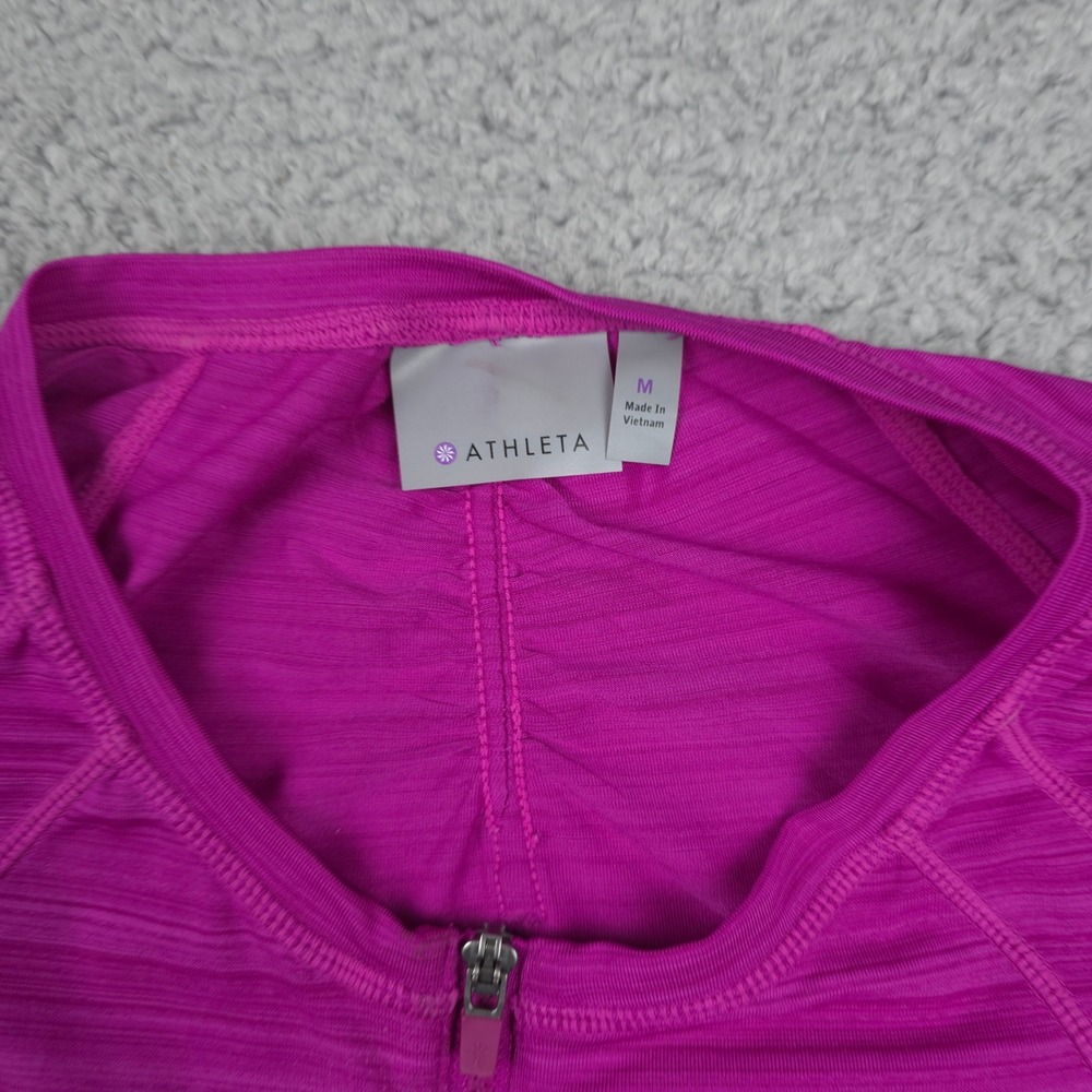 Athleta Long Sleeve Top Half Zip Ruched Athletic Purple Size M - Picture 2 of 8